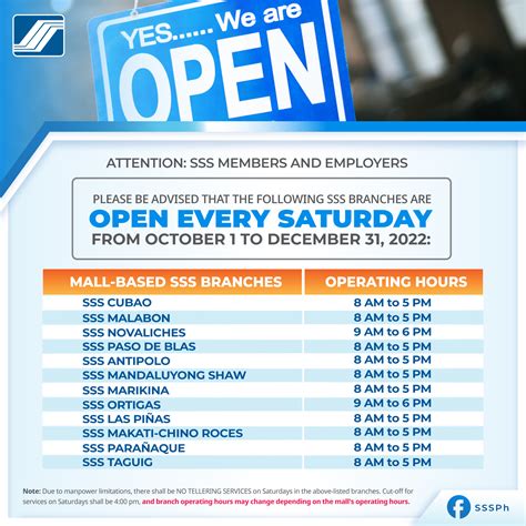 is sss open on saturdays